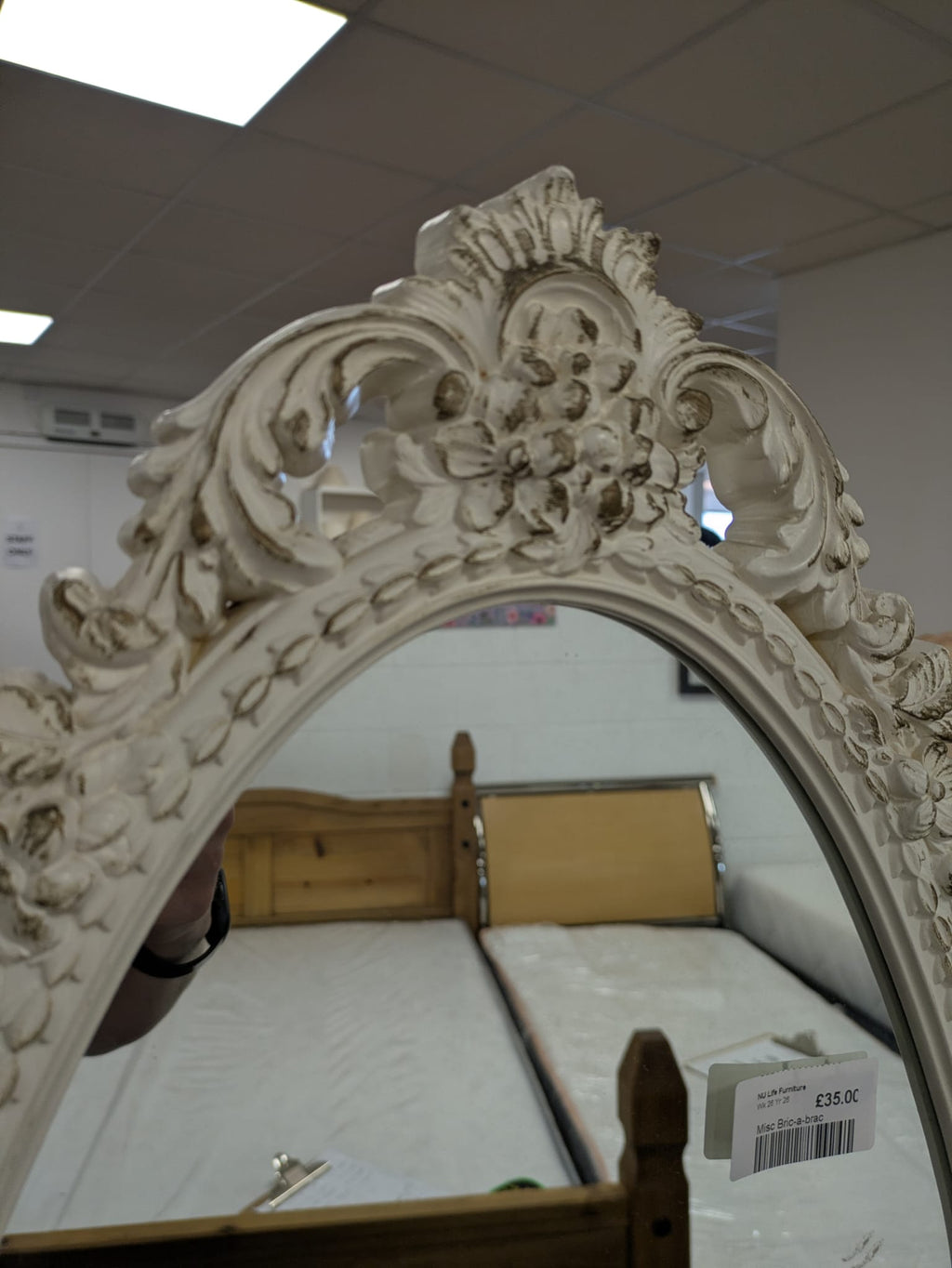 French Country Style Standing Mirror with Drawer