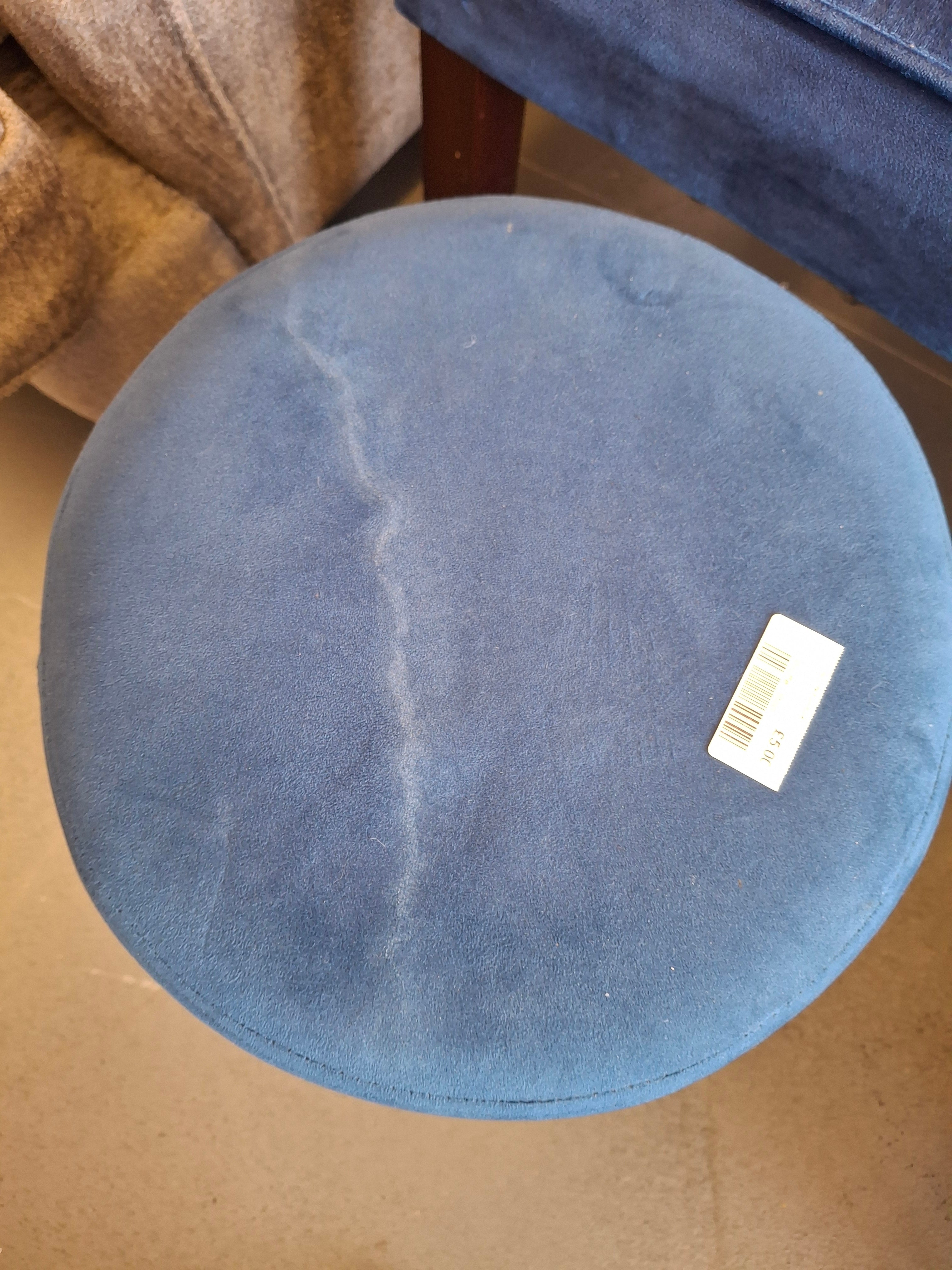 Royal blue velvet chairs and stools